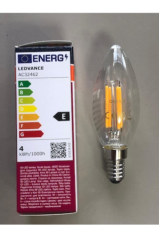 3 Adet Osram Rustik Led Lamba E14 4w 40w 470 Lümen 2700k Sarı