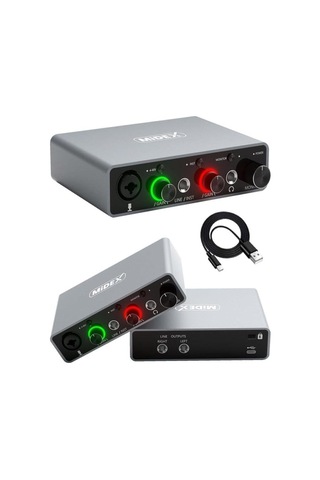 Glx-700gr Üst Segment Usb Stüdyo Ses Kartı 2 Giriş 2 Çıkış 24bit/192khz