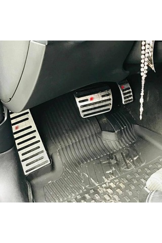 Audi A4 A6 A7 A8 Q5 Q7 Uyumlu Geçme Otomatik Vites Pedal Seti Gaz Fren Ayak Dayama Takımı 3 Parça Krom