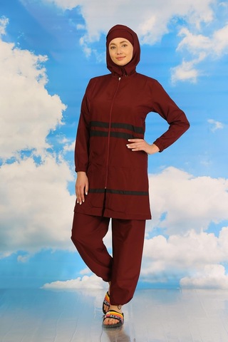 Akbeniz Kadın Tam Tesettür Mayo Bordo 31061-bordo Bordo
