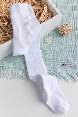 Pamuklu Yumuşak Dokulu Bebek Çocuk Ünisex Kilotlu Çorap Beyaz