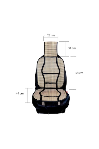 Oto Hasır Bambu Minder Ön Siyah İkili Takım Bel Destekli Terletmez Wf-1021-2