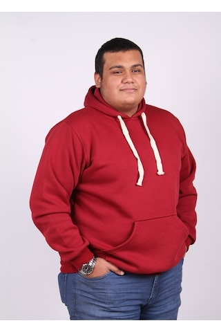 Eks Büyük Beden Erkek Kapşonlu Sweatshirt