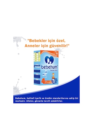 Bebehum 4 Numara Devam Sütü 12 Ay+ 800 gr x 4 Adet