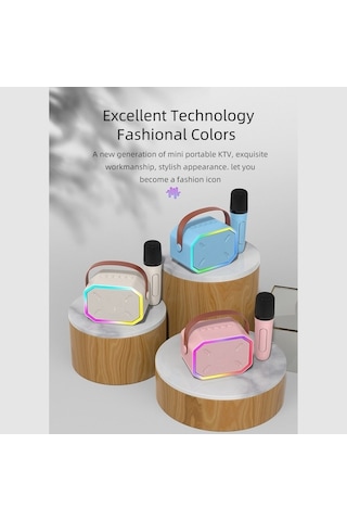 Artfulabode Bluetooth Karaoke Hoparlörü 2 Adet, Rgb Işıklı Şarkı Söyleme Makinesi Jzr-gy, Ev Partileri İçin