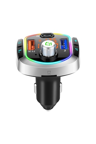 Bc63 Renkli Araba Kartı Mp3 Çalar Çok Fonksiyonlu Bluetooth Alıcısı U Disk Şarj Cihazı Araç Çakmağı