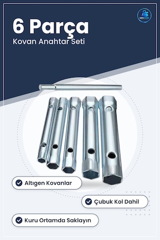 Lokma Takımı 6 Parça Kovan Anahtar Seti Hırdavat Tamirat Aletleri