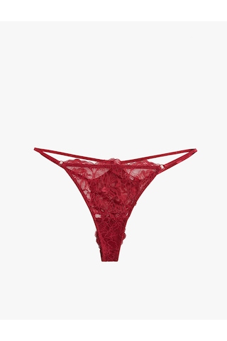 Koton Rahat Kalıp Dantelli String Külot Bordo 6wlk30133mk Bordo