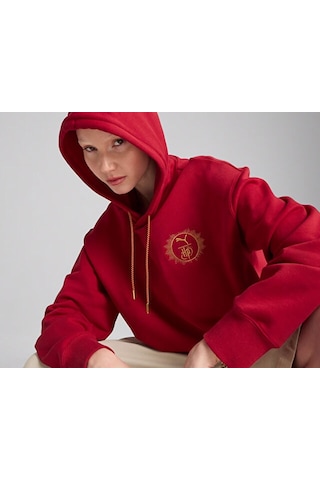 Puma Puma X Harry Potter Hoodie Unisex Günlük Sweatshirts 63009313 Kırmızı Kırmızı