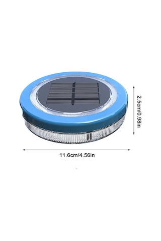 Güneş Led Havuz Işık Sualtı Güneş Duvar Lambası Su Geçirmez Açık Mavi