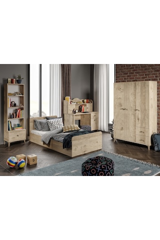 Akasya Modern Genç Odası Takımı Meşe - 4 Parçalı Meşe