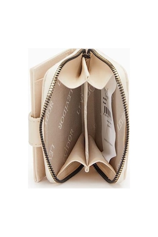 Levidor Fermuarlı Kadın Cüzdan - Krem Krem