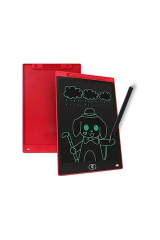 Çizim Tableti 12inç Eğitici Çocuk Tableti Grafik Tablet Dijital Kalemli Ekran Yazı Tahtası Kırmızı