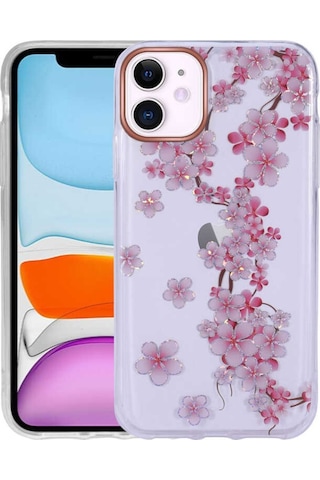 Apple Uyumlu iPhone 11 Kılıf Desenli Simli Sert Zore Inka Kapak