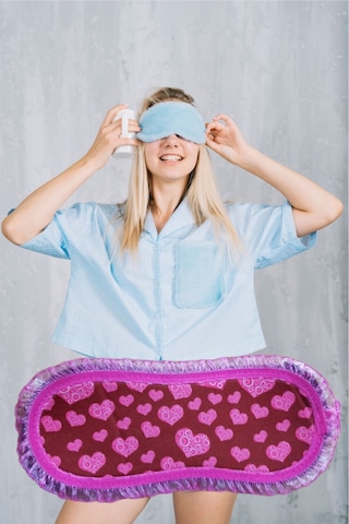 Pembecin Uyku Göz Bandı Maskesi Işık Önleyici Gözlük Maske Bant Eye Mask Pembe Kalp