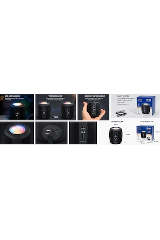 Trax Tbs 888 Bluetooth Hoparlör Rgb Işıklı Tf Kart Destekli Kablosuz Speaker