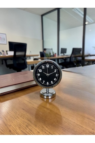 Büro Ev Ofis Hediyesi İçin 20x25cm Krom Metal Prestij Masa Saati Diğer 54941492