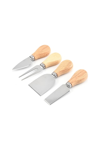 Geeroyoo 4'lü Peynir Bıçağı Seti: Gümüş Ağacı Saplı, Çelik Bıçaklar - Yumuşak, Sert Ve Yarı Sert Peynirler İçin, Parti Ve Misafirler İçin Uygun Diğer