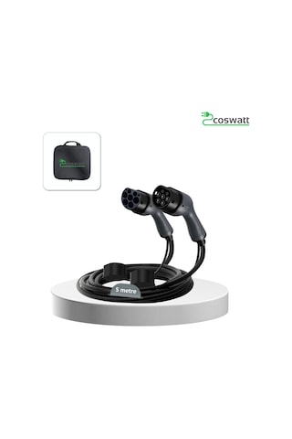 Coswatt Elektrikli Araç Tip-2 Şarj Kablosu 22 kW-32A-5M-380V AC