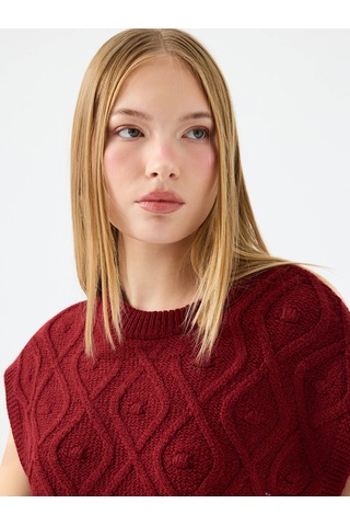 Loft Regular Fit Bordo Kadın Kazak Lf2041596 Bordo