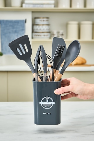 Karaca Zoey 7 Parça Silikon Servis Seti Antrasit