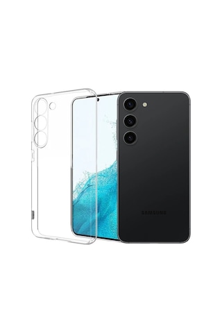 Samsung Galaxy Uyumlu S23 Fe Kılıf Kamera Korumalı Silikon Şeffaf Arka Kapak
