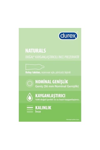 Durex Naturals Doğal Kayganlaştırıcılı Prezervatif 40 Lı X 2 Ade PKT.DUREX.093