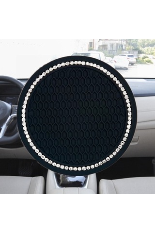 Ranyeek Siyah Silikon Bardak Altlığı, Kaymaz Önleyici, Isı Yalıtımı, Araç İçin Kullanım Kolay, Dayanıklı, Yeniden Kullanılabilir