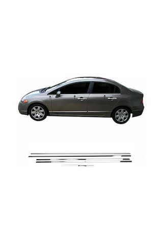 Honda Civic Krom Cam Çıtası Tk 2006-2011 6Prç Paslanmaz Çelik N11.6053