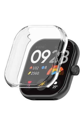 Xiaomi Redmi Watch 4 Uyumlu Şeffaf Silikon Kasa Ve Ekran Koruyucu