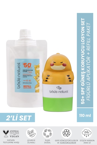 Bade Natural Çocuk Güneş Koruyucu Losyon Refill + Aplikatör Set