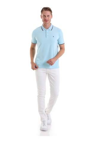Hatemoğlu Mavi Regular Fit Düz 100% Pamuk Polo Yaka Tişört Mavi