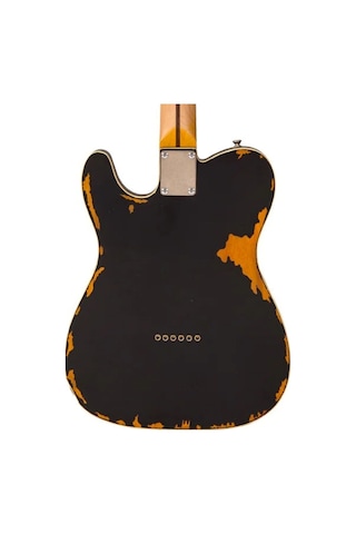 Vintage V62 Icon Elektro Gitar - Distressed Black