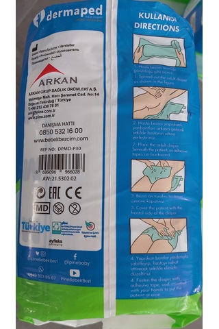 Dermaped 9 Damla Belbantlı Hasta Bezi Large 60 Adet L