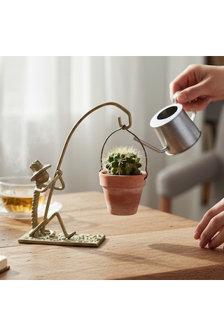 Dekoratif Metal Figür Sukulent Saksı Askılığı SPH004