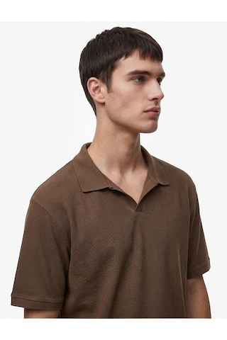 Koton Regular Fit Kısa Kollu Pamuklu Polo Yaka Tişört Kahverengi 6sam10393mk Kahve