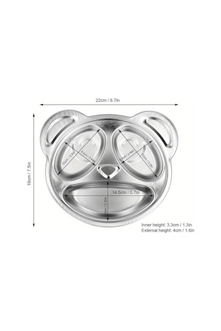 Paslanmaz Çelik Panda Şekilli Yemek Tabağı - Karikatür Tasarım