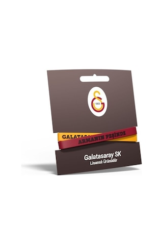 Galatasaray Orijinal Lisanslı Armanın Peşinde 2'li Yetişkin Bileklik Metin Oktay Baskılı Hediyelik Ahşap Kutulu Sarı - Kırmızı