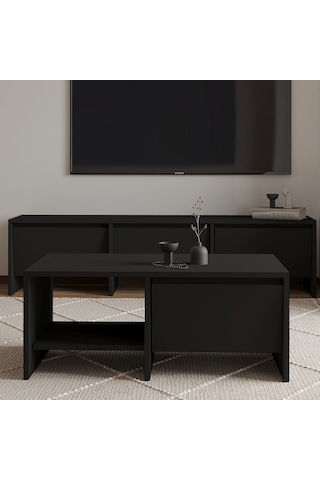 Laris Kapaklı Orta Sehpa 90 Cm Modern Tasarım Siyah