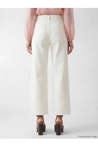 Lcw Everyday Beyaz Wideleg Kadın Jean Pantolon