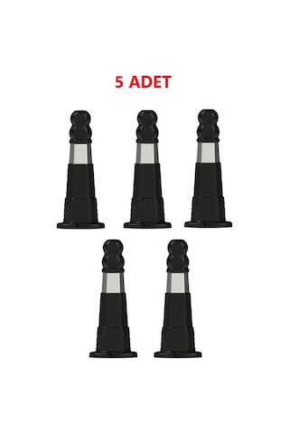 5 Adet Siyah Otopark Düzenleyeci Altıgen Delinatör Siyah Renk 14060 Zeplin