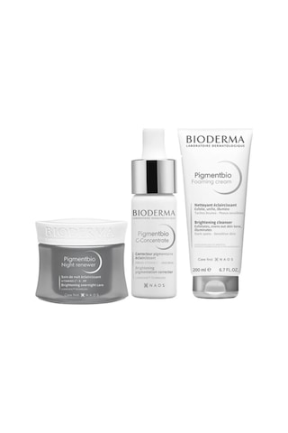 Bioderma Pigmentbio Night Renewer 50 ML + Pigmentbio C-Concentrate Serum 15 ML + Pigmentbio Brightening Cleanser 200 ML
