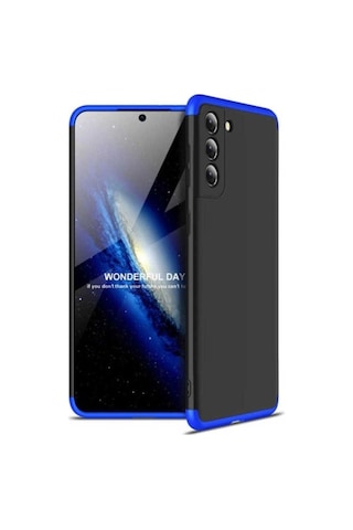 Galaxy S21 Plus Kılıf Zore Ays Kapak Siyah-Mavi