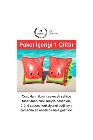 Meyve Desen Güvenli 5-12 Yaş Çocuklar İçin Yüzme Kolluk Deniz Havuz Şişme Kolluğu Yüzücü Hava Odalı