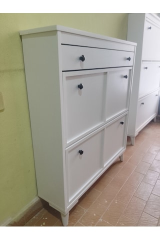 Düşer Kapak Ayakkabılık Beyaz