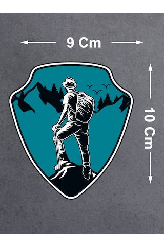 Dağcı Maceracı Sticker - Kamp Adventure Off Road 4x4 Sticker - Araba Oto Motosiklet Karavan Cam Sticker - 00061 10X9 Cm