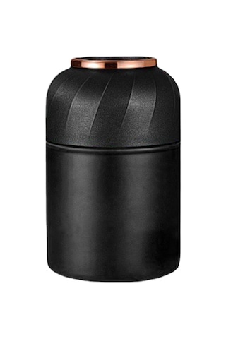 Ruicoo 500ml 304 Çelik Çocuk Termos Bardak, İki Kullanımlı Kapak, Isıtıcı/muhurleyici Siyah Siyah