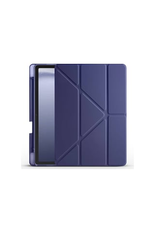 Galaxy Tab A9 Kılıf Uyumlu Zore Tri Folding Kalem Bölmeli Standlı Kılıf-lacivert Tablet Kılıfı