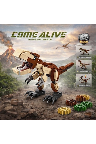Dinosaur Paradise 304 Parça Dinozor Yapı Seti - Macera Dünyası Blokları
