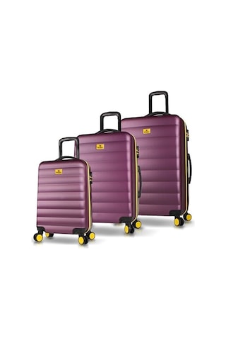 My Valice Colors Abs Kabin Orta Ve Büyük Boy Mürdüm 3'lü Valiz Seti Çok Renkli